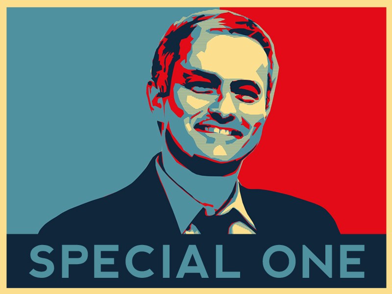 Jose Mourinho Special one poster in Shepard Fairey style