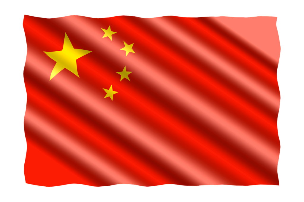 Chinese flag on iron sheet