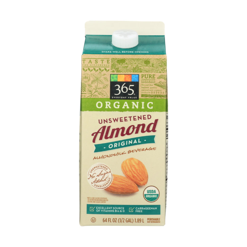 Whole Foods almond milk private label branding