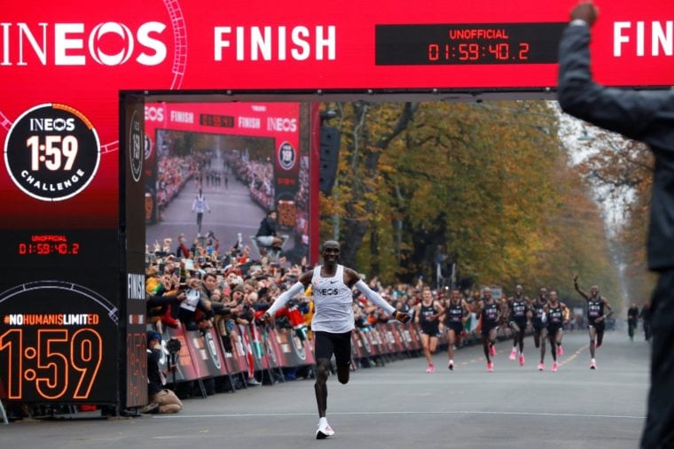 Eliud Kipchoge finish line_impossible